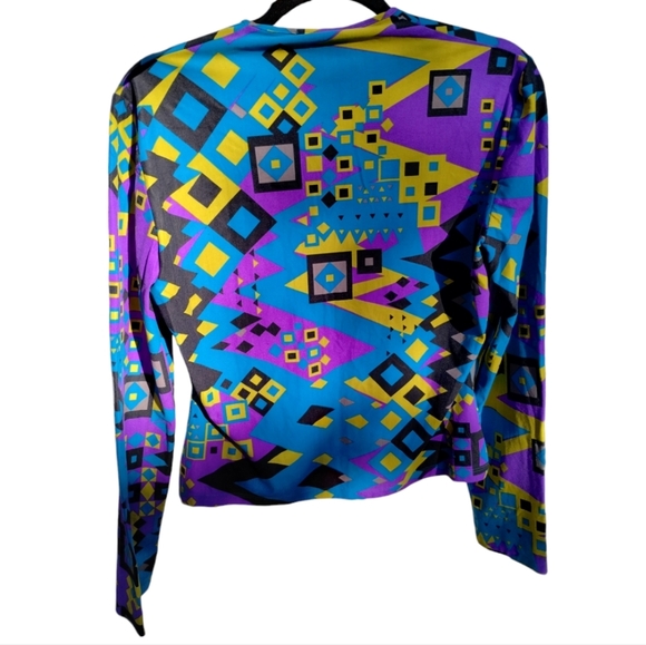 NWT VERSACE Classic V2 Colorful Y2K Vintage Geometric Print Top - Picture 4 of 10